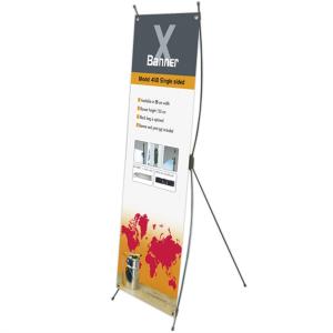 Kit X-Banner em lona + pedestal de suporte Lona 280g 90x180cm 4x0 Brilho Ilhós Pedestal