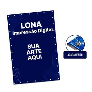 Lona Impressa com Acabamento Ilhós Lona 440g  4x0 Brilho  