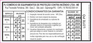 Selo de Garantia para Extintores de Incêndio Vinil (à prova de água) 9 x 4 cm 4x0  Corte Reto 